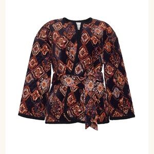 NEW CARA CARA alyssa Tapestry jacket in black aura emblem